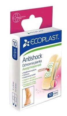 Набір пластирів медичних Ecoplast Antishock м`яких захисних, 10 штук