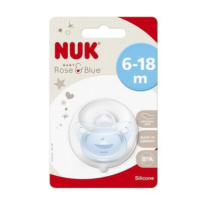 Пустушка силіконова NUK Baby Blue 10736275 ортодонтична розмір 2, 1 шт