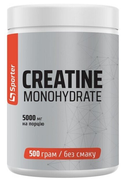 Креатин Sporter Creatine Monohydrate без смаку, 500 г