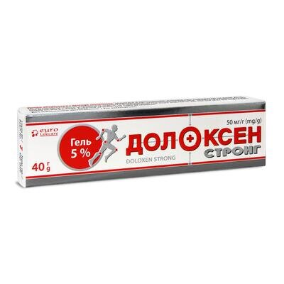 Долоксен стронг гель 50 мг/г по 40 г у тубах алюм.