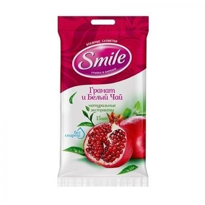 Серветки вологі Smile Daily Гранат і Білий чай, 15 шт