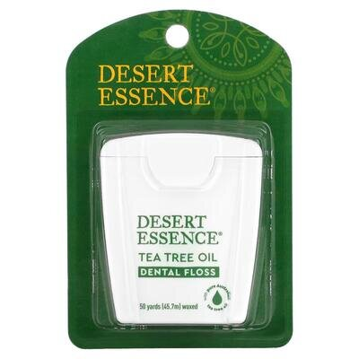 Зубна нитка Desert Essence з олією чайного дерева вощена, 45,7 м