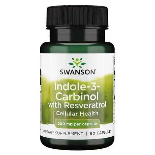 Індол-3-карбінол з ресвератролом Swanson Indole-3-Carbinol with Resveratrol 200 мг/5 мг, 60 капсул