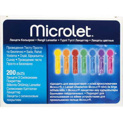 Ланцети Microlet з силіконовим покриттям, 200 штук