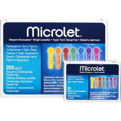 Ланцети Microlet з силіконовим покриттям, 200 штук