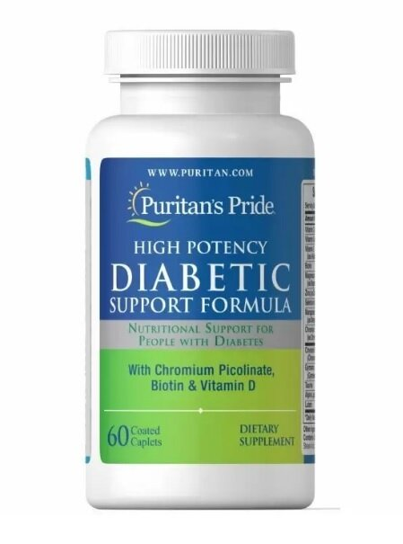 Підтримка при діабеті Puritan's Pride Diabetic Support Formula, 60 каплет