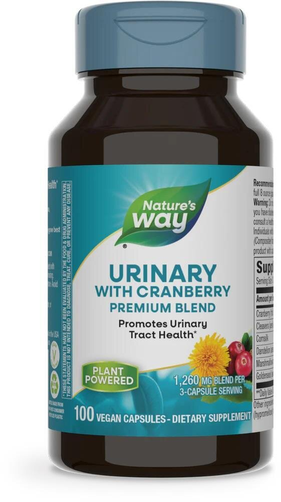 Комплекс для сечових шляхів з журавлиною Nature's Way Urinary with Cranberry, 100 веганських капсул