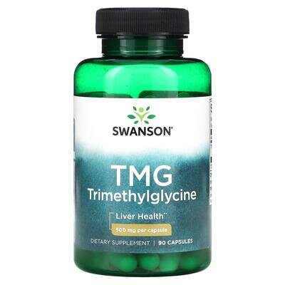 Триметилгліцин Swanson TMG Trimethylglycine 500 мг, 90 капсул
