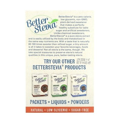 Стевія NOW Better Stevia порошок, 100 пакетиків