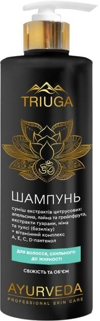 Шампунь Triuga Ayurveda Свіжість та об'єм для волосся схильного до жирності, 500 мл