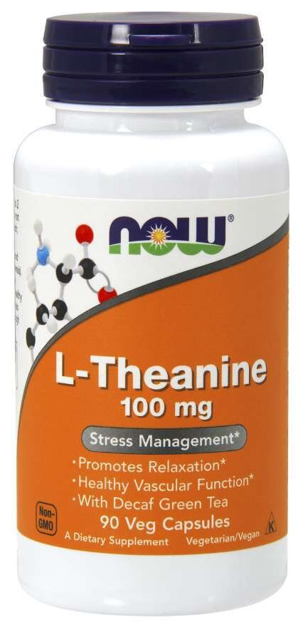 L-теанін NOW L-Theanine 100 мг вег. капсули №90