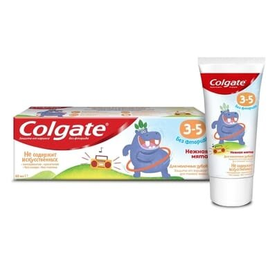 Зубна паста Colgate Ніжна м'ята без фториду дитяча з 3-х до 5-ти років, 60 г