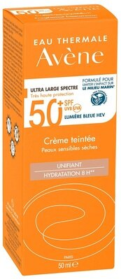 Крем сонцезахисний Avene SPF50+ тональний для сухої чутливої шкіри, 50 мл
