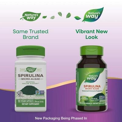Спіруліна Nature's Way Spirulina мікроводості, 100 веганських капсул