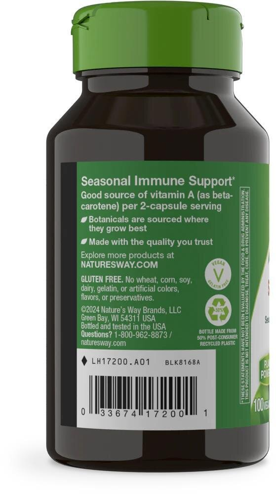 Спіруліна Nature's Way Spirulina мікроводості, 100 веганських капсул