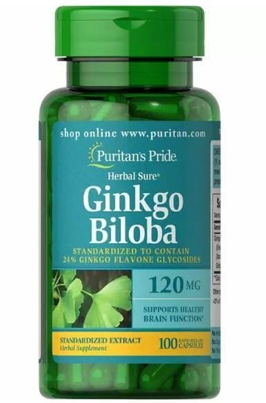 Гінкго Білоба Puritan's Pride Ginkgo Biloba 120 мг, 100 капсул