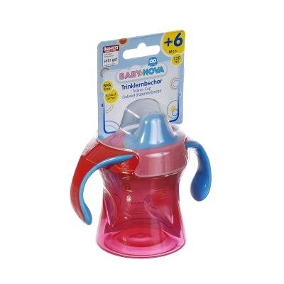 Поїльник Baby-Nova 34119 навчальний із захисною кришкою і ручками з 6 місяців, 220 мл