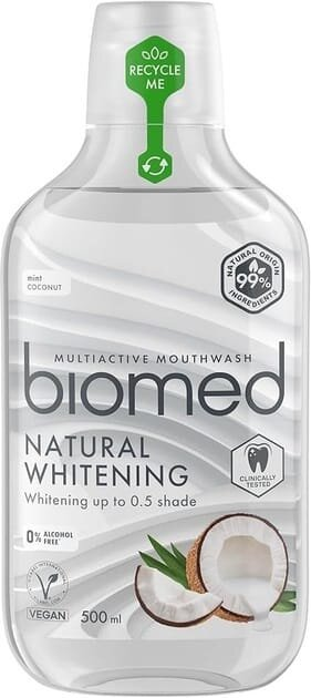Ополіскувач для ротової порожнини BioMed Natural Whitening для комплексного догляду, 500 мл