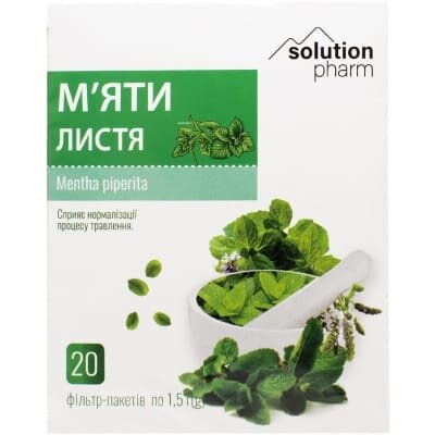 М'яти листя Solution Pharm по 1,5 г №20 у філ.-пак.