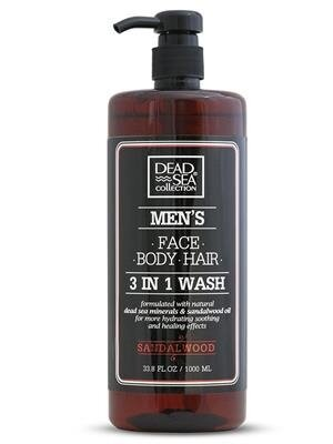 Гель для душу чоловічий Dead Sea Collection 3 в 1 Sandalwood для тіла, волосся і обличчя, 1000 мл