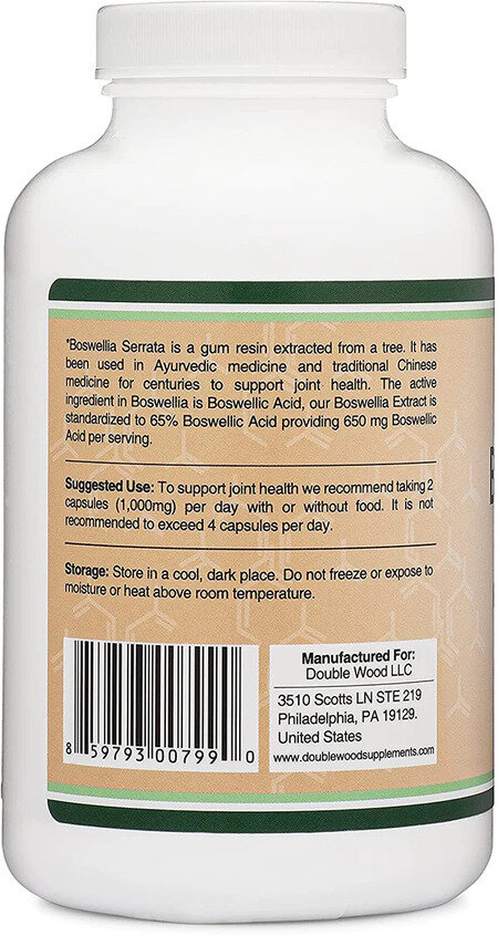 Босвелія Double Wood Boswellia 1000 мг, 240 капсул