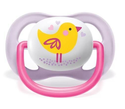 Пустушка силіконова Philips Avent Ultra Air Animal SCF080/06 ортодонтична, для дівчаток, 0-6 місяців, 2 шт