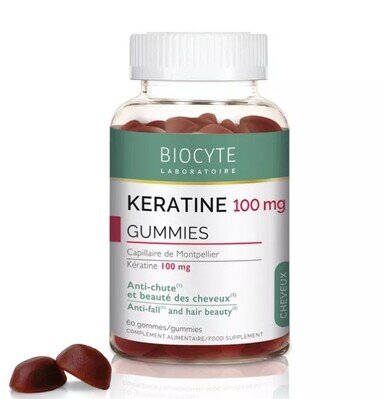 Комплекс кератину, вітамінів та мінералів Biocytе Зміцнення та краса волосся, 60 цукерок