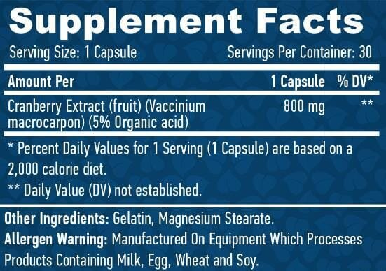 Екстракт плодів журавлини Haya Labs Cranberry Fruit Extract, 30 капсул