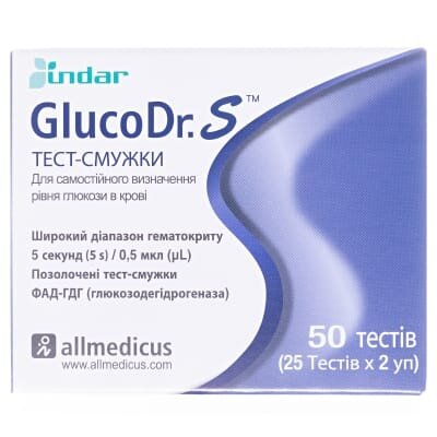 Тест-смужки GlucoDr. S AGM-513S для глюкометра, 50 штук (2х25)