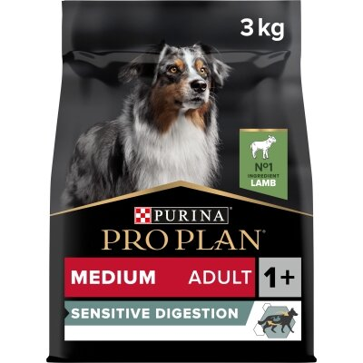 Корм сухий Purina Pro Dog Medium Adult 1+ Sensitive Digestion для дорослих собак середніх порід з чутливим травленням, з ягням, 3 кг