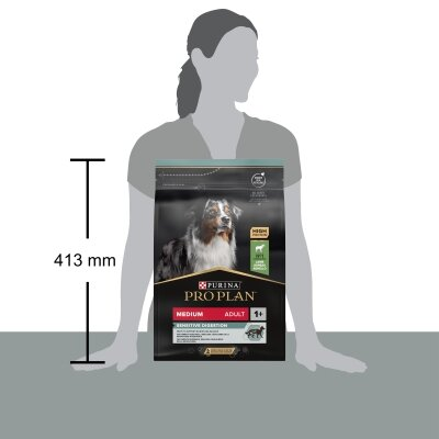 Корм сухий Purina Pro Dog Medium Adult 1+ Sensitive Digestion для дорослих собак середніх порід з чутливим травленням, з ягням, 3 кг