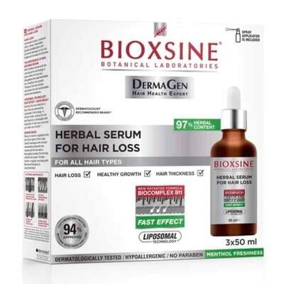 Сироватка Bioxsine DermaGen проти випадіння волосся всіх типів, 3 шт х 50 мл