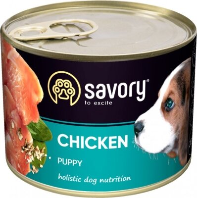 Корм вологий для цуценят Savory 30549 з куркою, 200 г