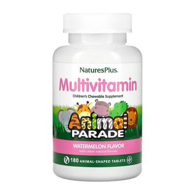 Мультивітаміни для дітей Nature's Plus Animal Parade Children's Multi-Vitamin, смак кавун, 180 таблеток