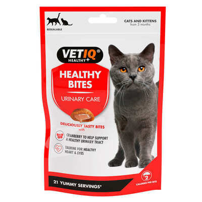 Ласощі для котів VetIQ Healthy Bites Urinary Care з сиром для здоров'я сечовивідних шляхів , 65 г
