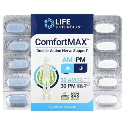 Комплекс для підтримки нервової системи Life Extension ComfortMAX, 60 вегетаріанських таблеток