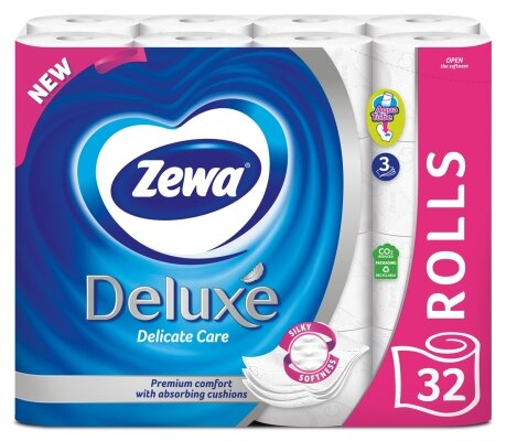 Туалетний папір Zewa Deluxe білий 3 шари, 32 рулони