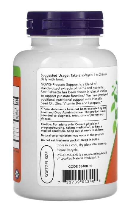 Підтримка простати NOW Prostate Support м'які капсули №90