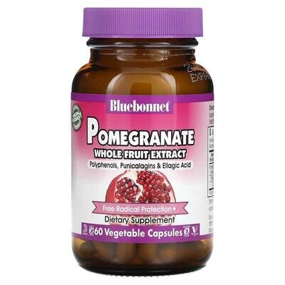 Екстракт плодів гранату Bluebonnet Nutrition Pomegranate Whole Fruit Extract, 60 рослинних капсул