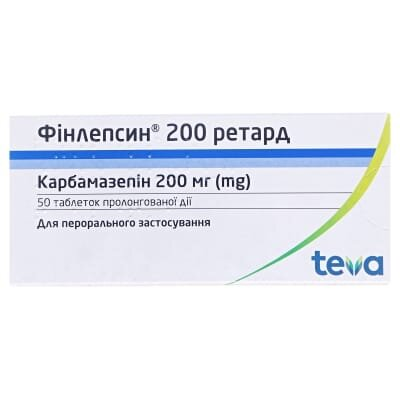 Фінлепсин 200 ретард таблетки прол./д. по 200 мг №50 (10х5)
