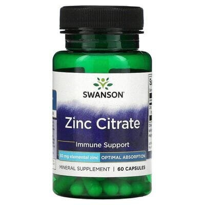 Цинк цитрат Swanson Zinc Citrate капсули по 50 мг №60