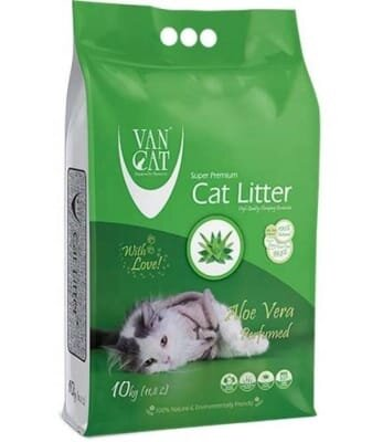 Наповнювач для туалету VanCat Aloe Vera бентонітовий з ароматом Алое вера, 10 кг