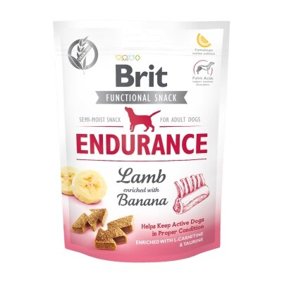 Ласощі для собак Brit Endurance з ягням і бананом, 150 г