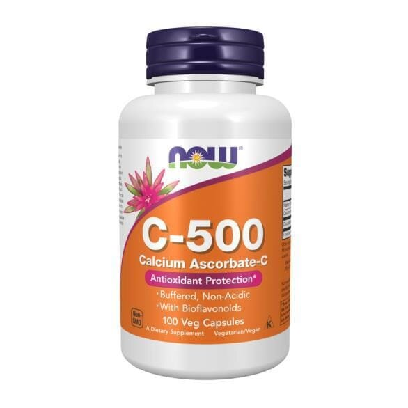 Вітамін С Кальцію Аскорбат-С NOW C-500 Calcium Ascorbate-C вег. капсули №100