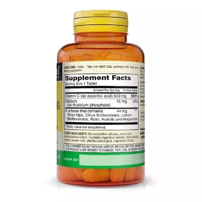 Вітамін C 500 мг із шипшиною та біофлавоноїдами Mason Natural Vitamin C With Rose Hips and Bioflavonoids, 90 таблеток