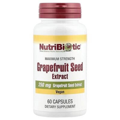 Грейпфрута насіння екстракт NutriBiotic Grapefruit Seed Extract 250 мг, 60 капсул