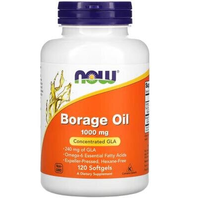 Огірочника олія NOW Borage Oil 1000 мг м'які капсули №120