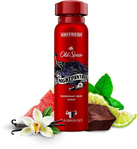 Дезодорант спрей Old Spice Night Panther 48h для чоловіків, 150 мл
