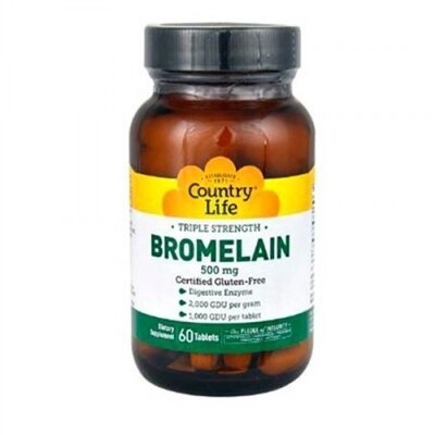 Бромелайн Country Life Bromelain потрійна сила 500 мг, 60 таблеток