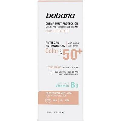 Крем сонцезахисний для обличчя Babaria SPF50+ антивіковий тонуючий, 50 мл